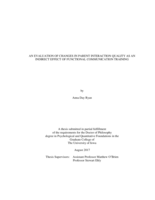 An evaluation of changes in parent interaction quality as an indirect effect of functional communication training