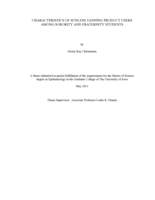 Characteristics of sunless tanning product users among sorority and fraternity students