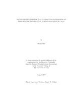 Institutional investor inattention and acquisition of firm-specific information during conference calls