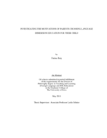 Investigating the motivations of parents choosing language immersion education for their child