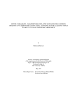 Motor variability, task performance, and muscle fatigue during training of a repetitive lifting task: adapting motor learning topics to occupational ergonomics research