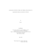 Look-back stopping times and their applications to liquidation risk and exotic options