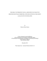 The impact of persistent sexual side effects of selective serotonin reuptake inhibitors after discontinuing treatment: a qualitative study