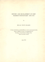 History and development of Fort Madison penitentiary, 1839-1933
