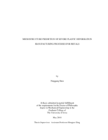 Microstructure prediction of severe plastic deformation manufacturing processes for metals