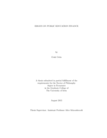 Essays on public education finance