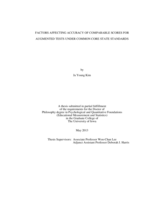 Factors affecting accuracy of comparable scores for augmented tests under Common Core State Standards
