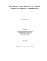 Regulation Of gene expression in cystic fibrosis: implications for biology and therapeutics