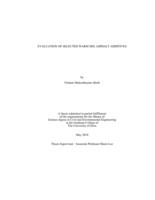 Evaluation of selected warm mix asphalt additives