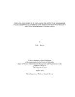 The long and short of it: exploring the effects of membership change event characteristics on immediate team performance and team performance trajectories