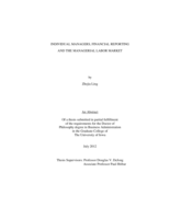 Individual managers, financial reporting and the managerial labor market