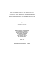 Ethical considerations for the information age: a qualitative study of doctoral psychology trainees' preparation and decision making for technology use