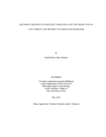 Children's reports of deficient parenting and the prediction of concurrent and disruptive behavior problems