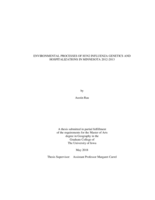 Environmental processes of H3N2 influenza genetics and hospitalizations in Minnesota 2012-2013