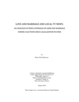 Love and marriage and local TV news: an analysis of news coverage of same-sex marriage during elections since legalization in Iowa