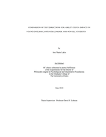 Comparison of test directions for ability tests: impact on young English-language learner and non-ELL students