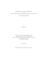 Optimization under uncertainty: conic programming representations, relaxations, and approximations