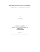 Rhetorical Encounters with the Exigence of 9/11: Witnesses Rewrite the Rhetorical Situation