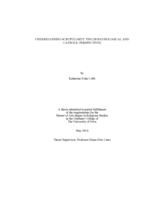 Understanding scrupulosity: psychopathological and Catholic perspectives