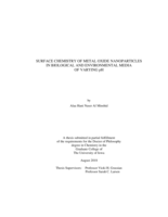 Surface chemistry of metal oxide nanoparticles in biological and environmental media of varying pH