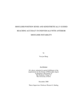 Shoulder position sense and kinesthetically guided reaching accuracy in individuals with anterior shoulder instability