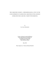 The caregiver's journey: a phenomenological study of the lived experience of leisure for caregivers in the sandwich generation who care for a parent with dementia