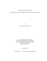 Black Studies definitions: an archive, a year of promise, and a conceptual approach