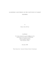 Algorithmic game theory and the computation of market equilibria