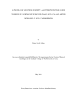 A profile of Viennese society: an interpretative guide to Erich W. Korngold's second piano sonata and Artur Schnabel's sonata for piano