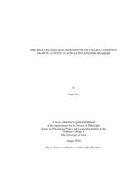 The role of language background on college cognitive growth: a study of non-native English speakers