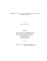 A descriptive analysis of alexithymia among patients with chronic back pain