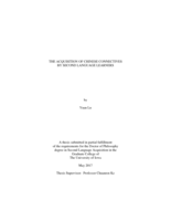 The acquisition of Chinese connectives by second language learners