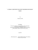 Academic achievement following childhood onset brain injury