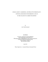Human agency, hardiness, and proactive personality: potential resources for emerging adults in the college-to-career transition