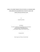 Indiana teachers' perspectives on testing accommodations for limited English proficient students taking the graduation qualifying exam