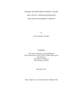 Gender and networks in project teams: the case of a troubled insurance and asset management company