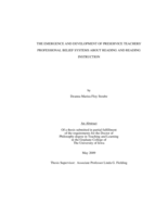 The emergence and development of preservice teachers' professional belief systems about reading and reading instruction