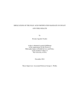Implications of the folic acid fortification mandate on infant and child health