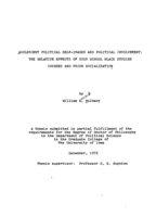 Adolescent political self-images and political involvement: the relative effects of high school Black studies courses and prior socialization