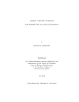 Latent feature networks for statistical relational learning
