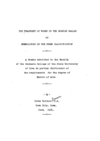 The treatment of women in the Spanish ballad as exemplified in the Duran classification