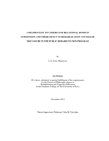 A Delphi study to understand relational bonds in supervision and their effect on rehabilitation counselor disclosure in the public rehabilitation program