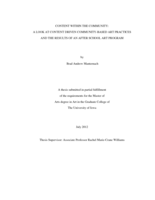 Content within the community: a look at content driven community-based art practices and the results of an after school art program