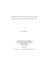 Fiber network and nonlinear models of cell matrix interactions and mechanosensing on fibrous gels