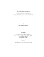 The effect of study abroad on intercultural competence among undergraduate college students