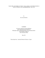 "Less corn and more culture": vocal music activities in Iowa's rural schools and neighborhoods, 1900-1940