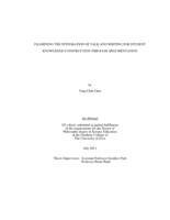 Examining the integration of talk and writing for student knowledge construction through argumentation