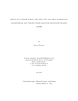 Bias in mixtures of normal distributions and joint modeling of longitudinal and time-to-event data with monotonic change curves