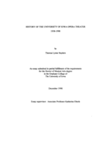 History of the University of Iowa Opera Theater 1938-1998