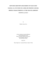 How does groundwater subsidy of vegetation change as a function of landscape position and soil profile characteristics at the Ciha Fen (Johnson County, IA, USA)?